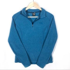 Sm North Face Blue Polartek Quarter Zip Sweatshirt